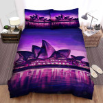 Sydney Opera House Purple Art Bed Sheets Spread Comforter Duvet Cover Bedding Sets
