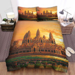 Angkor Wat Art Sunset Bed Sheets Spread Comforter Duvet Cover Bedding Sets
