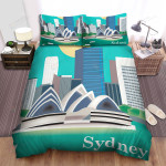 Sydney Opera House Landmark Illustration Bed Sheets Spread Comforter Duvet Cover Bedding Sets