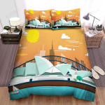 Sydney Opera House Landmark Morning Sun Golden Sky Bed Sheets Spread Comforter Duvet Cover Bedding Sets