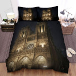Notre Dame At Night Paris City Bed Sheets Spread Comforter Duvet Cover Bedding Sets
