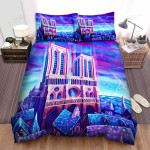 Notre Dame Purple Art Bed Sheets Spread Comforter Duvet Cover Bedding Sets