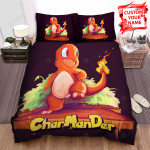 Charmander Fire Pokémon Art Bed Sheets Spread Comforter Duvet Cover Bedding Sets