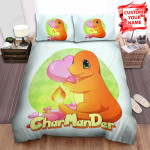 Charmander With Hearts Bed Sheets Spread Comforter Duvet Cover Bedding Sets