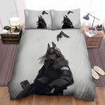 The Crow And The Anime Girl In The Mist Bed Sheets Spread Duvet Cover Bedding Sets