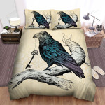 The Crow Holding A Key Bed Sheets Spread Duvet Cover Bedding Sets