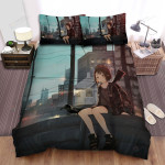 The Anime Girl Sitting Beside A Crow Bed Sheets Spread Duvet Cover Bedding Sets