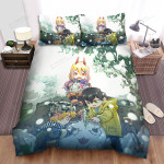 Chainsaw Man Adorable Chibi Characters In Snow Artwork Bed Sheets Spread Duvet Cover Bedding Sets