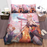 Chainsaw Man Main Characters In Kimono Artwork Bed Sheets Spread Duvet Cover Bedding Sets