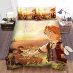 Mushoku Tensei: Jobless Reincarnation Characters At Sunset Artwork Bed Sheets Spread Duvet Cover Bedding Sets