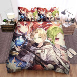 Mushoku Tensei Main Characters Artwork Bed Sheets Spread Duvet Cover Bedding Sets
