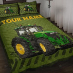 Personalized Custom Name John Deere Tractor Quilt Bedding Set