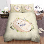 The Small Animal - The Hedgehog Lying On Flowers Bed Sheets Spread Duvet Cover Bedding Sets