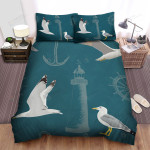 The Seagull And Lighthouse Bed Sheets Spread Duvet Cover Bedding Sets