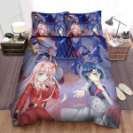 Darling In The Franxx Zero Two & Ichigo With Their Franxx Artwork Bed Sheets Spread Duvet Cover Bedding Sets