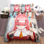 Darling In The Franxx Zero Two Color Splashed Artwork Bed Sheets Spread Duvet Cover Bedding Sets