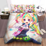 Kiznaiver Cute Nico Posing Illustration Bed Sheets Spread Duvet Cover Bedding Sets
