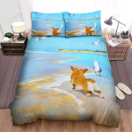 The Wild Animal - The Seagull And The Corgi Bed Sheets Spread Duvet Cover Bedding Sets
