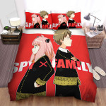 Spy X Family Anya & Damian Couple Artwork Bed Sheets Spread Duvet Cover Bedding Sets