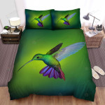 The Wild Animal - The Small Green Hummingbird In The Air Bed Sheets Spread Duvet Cover Bedding Sets