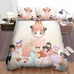 Spy X Family Loid & Yor's Wedding Chibi Illustration Bed Sheets Spread Duvet Cover Bedding Sets