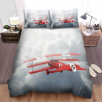 The Military Weapon Ww1- German Empire Plane Red Fokker In The Sky Bed Sheets Spread Duvet Cover Bedding Sets