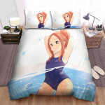 Teasing Master Takagi-San In Swimming Suit Artwork Bed Sheets Spread Duvet Cover Bedding Sets