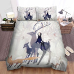 The Wildlife - The Deer Carrying A Girl Bed Sheets Spread Duvet Cover Bedding Sets