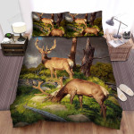 The Wildlife - The Deer Eating Grass Art Bed Sheets Spread Duvet Cover Bedding Sets