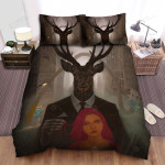 The Wildlife - The Deer And The Red Hairs Girl Bed Sheets Spread Duvet Cover Bedding Sets
