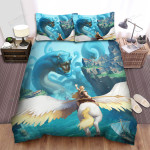 Blue Hydra Vs The Valkyrie Artwork Bed Sheets Spread Duvet Cover Bedding Sets
