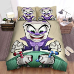 Cuphead - King Dice Versus Cuphead And Mugman Bed Sheets Spread Duvet Cover Bedding Sets