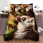 The Lemur Looking Up Artwork Bed Sheets Spread Duvet Cover Bedding Sets