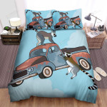The Lemur Flying With A Truck Bed Sheets Spread Duvet Cover Bedding Sets