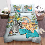 Eating Watermelon With A Lemur Bed Sheets Spread Duvet Cover Bedding Sets