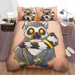 The Lemur Wearing Jewelry Art Bed Sheets Spread Duvet Cover Bedding Sets