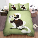 The Lemur Looking Through A Magnifying Glass Bed Sheets Spread Duvet Cover Bedding Sets