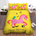The Wildlife - The Pink Horse So Happy Bed Sheets Spread Duvet Cover Bedding Sets