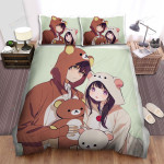 Hyouka Houtarou & Eru In Adorable Hoodie Bed Sheets Spread Duvet Cover Bedding Sets