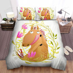 The Wildlife - The Brown Horse Smiling Bed Sheets Spread Duvet Cover Bedding Sets