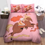The Wildlife - The Orange Hairs Girl Riding On A Brown Horse Bed Sheets Spread Duvet Cover Bedding Sets
