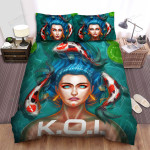 The Japanese Fish - The Showa Sanke Koi In The Pond Bed Sheets Spread Duvet Cover Bedding Sets