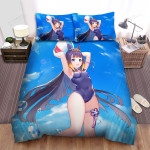 Ninomae Ina'nis Playing Volleyball At The Beach Bed Sheets Spread Duvet Cover Bedding Sets