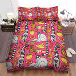 The Wild Animal - The Lemur And The Tropical Fruits Bed Sheets Spread Duvet Cover Bedding Sets