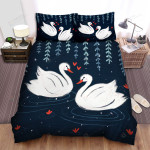 The Wild Animal - The Swan In Love Bed Sheets Spread Duvet Cover Bedding Sets