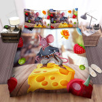 The Small Animal - The Mouse Standing On Cheese Artwork Bed Bed Sheets Spread Duvet Cover Bedding Sets
