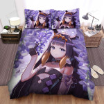 Ninomae Ina'nis With Purple Flowers Bed Sheets Spread Duvet Cover Bedding Sets