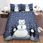 The Christmas Art - Yule Cat And Snow Cat Bed Sheets Spread Duvet Cover Bedding Sets