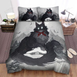 The Christmas Art - Yule Cat Animated Bed Sheets Spread Duvet Cover Bedding Sets