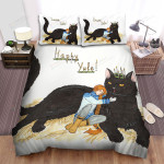 The Christmas Art - Yule Cat Happy Yule Bed Sheets Spread Duvet Cover Bedding Sets